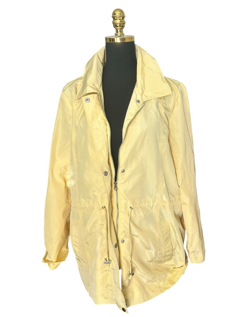 Blair Butter Yellow Lightweight Anorak Rain Jacket Windbreaker-Women Size Large